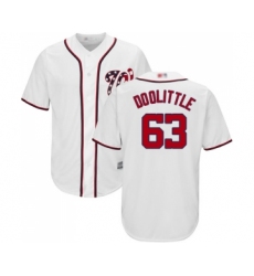 Men's Washington Nationals #63 Sean Doolittle Replica White Home Cool Base Baseball Jersey