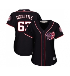 Women's Washington Nationals #63 Sean Doolittle Replica Navy Blue Alternate 2 Cool Base Baseball Jersey
