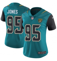 Women's Nike Jacksonville Jaguars #95 Abry Jones Teal Green Team Color Vapor Untouchable Limited Player NFL Jersey