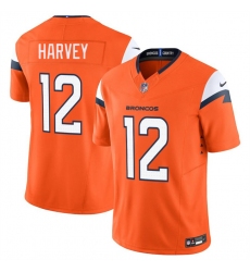 Men's Denver Broncos #12 RJ Harvey Orange 2025 F.U.S.E. Vapor Limited Football Stitched Jersey