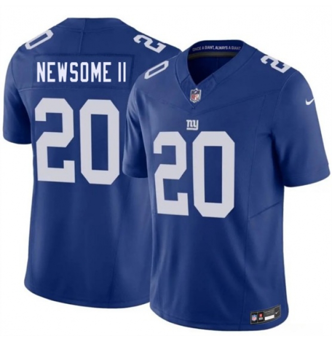 Men's New York Giants #20 Greg Newsome II Blue 2026 F.U.S.E. Vapor Untouchable Limited Football Stitched Jersey