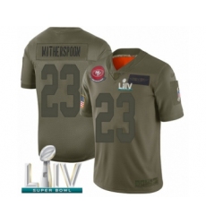 Youth San Francisco 49ers #23 Ahkello Witherspoon Limited Olive 2019 Salute to Service Super Bowl LIV Bound Football Jersey