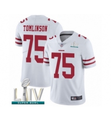 Men's San Francisco 49ers #75 Laken Tomlinson White Vapor Untouchable Limited Player Super Bowl LIV Bound Football Jersey