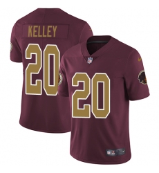 Youth Nike Washington Redskins #20 Rob Kelley Burgundy Red/Gold Number Alternate 80TH Anniversary Vapor Untouchable Limited Player NFL Jersey