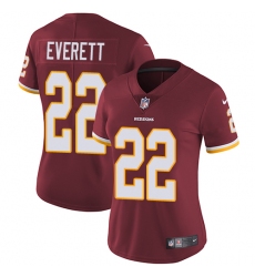 Women's Nike Washington Redskins #22 Deshazor Everett Burgundy Red Team Color Vapor Untouchable Limited Player NFL Jersey