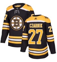 Youth Adidas Boston Bruins #27 Austin Czarnik Premier Black Home NHL Jersey