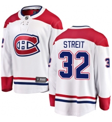Youth Montreal Canadiens #32 Mark Streit Authentic White Away Fanatics Branded Breakaway NHL Jersey