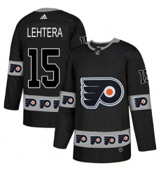 Men's Adidas Philadelphia Flyers #15 Jori Lehtera Authentic Black Team Logo Fashion NHL Jersey
