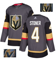 Men's Adidas Vegas Golden Knights #4 Clayton Stoner Authentic Gray Fashion Gold NHL Jersey