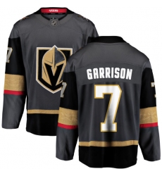 Men's Vegas Golden Knights #7 Jason Garrison Authentic Black Home Fanatics Branded Breakaway NHL Jersey