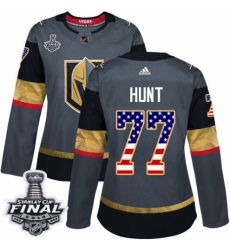 Women's Adidas Vegas Golden Knights #77 Brad Hunt Authentic Gray USA Flag Fashion 2018 Stanley Cup Final NHL Jersey