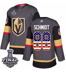 Youth Adidas Vegas Golden Knights #88 Nate Schmidt Authentic Gray USA Flag Fashion 2018 Stanley Cup Final NHL Jersey