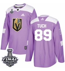 Men's Adidas Vegas Golden Knights #89 Alex Tuch Authentic Purple Fights Cancer Practice 2018 Stanley Cup Final NHL Jersey