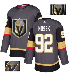 Men's Adidas Vegas Golden Knights #92 Tomas Nosek Authentic Gray Fashion Gold NHL Jersey