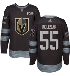 Men's Adidas Vegas Golden Knights #55 Keegan Kolesar Authentic Black 1917-2017 100th Anniversary NHL Jersey