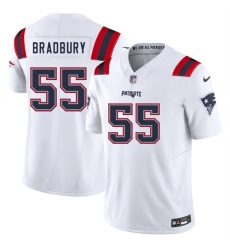 Men's New England Patriots #55 Garrett Bradbury White 2025 F.U.S.E. Vapor Limited Football Stitched Jersey