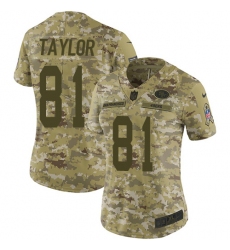 Women's Nike San Francisco 49ers #81 Trent Taylor Limited Camo 2018 Salute to Service NFL Jersey