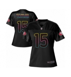 Women's San Francisco 49ers #15 Trent Taylor Game Black Fashion Football Jersey