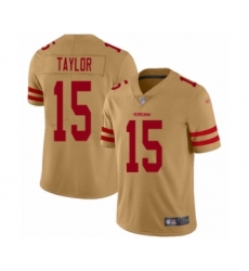 Women's San Francisco 49ers #15 Trent Taylor Limited Gold Inverted Legend Football Jersey