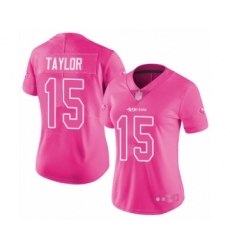 Women's San Francisco 49ers #15 Trent Taylor Limited Pink Rush Fashion Football Jersey