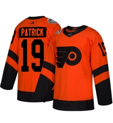 Men's Adidas Philadelphia Flyers #19 Nolan Patrick Orange Authentic 2019 Stadium Series Stitched NHL Jersey