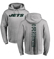 NFL Nike New York Jets #30 Rashard Robinson Ash Backer Pullover Hoodie