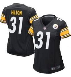 Women's Nike Pittsburgh Steelers #31 Mike Hilton Game Black Team Color NFL Jersey