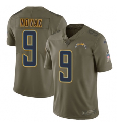 Men's Nike Los Angeles Chargers #9 Nick Novak Limited Olive 2017 Salute to Service NFL Jersey