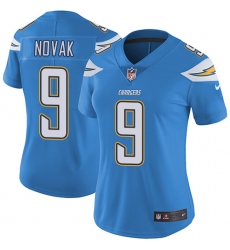Women's Nike Los Angeles Chargers #9 Nick Novak Electric Blue Alternate Vapor Untouchable Elite Player NFL Jersey