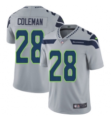 Men's Nike Seattle Seahawks #28 Justin Coleman Grey Alternate Vapor Untouchable Limited Player NFL Jersey