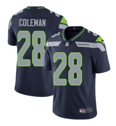 Youth Nike Seattle Seahawks #28 Justin Coleman Navy Blue Team Color Vapor Untouchable Limited Player NFL Jersey