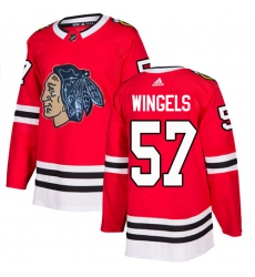 Men's Adidas Chicago Blackhawks #57 Tommy Wingels Authentic Red Fashion Gold NHL Jersey