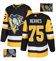Men's Adidas Pittsburgh Penguins #75 Ryan Reaves Authentic Black Fashion Gold NHL Jersey