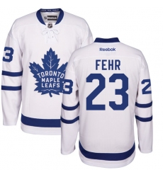 Youth Reebok Toronto Maple Leafs #23 Eric Fehr Authentic White Away NHL Jersey