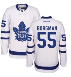Youth Reebok Toronto Maple Leafs #55 Andreas Borgman Authentic White Away NHL Jersey