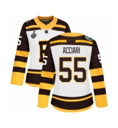 Women's Boston Bruins #55 Noel Acciari Authentic White Winter Classic 2019 Stanley Cup Final Bound Hockey Jersey