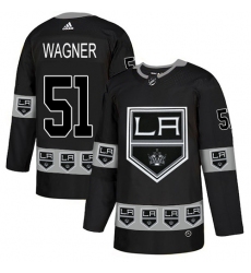 Men's Adidas Los Angeles Kings #51 Austin Wagner Authentic Black Team Logo Fashion NHL Jersey