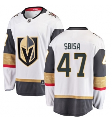 Men's Vegas Golden Knights #47 Luca Sbisa Authentic White Away Fanatics Branded Breakaway NHL Jersey