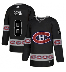 Men's Adidas Montreal Canadiens #8 Jordie Benn Authentic Black Team Logo Fashion NHL Jersey