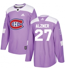 Men's Adidas Montreal Canadiens #27 Karl Alzner Authentic Purple Fights Cancer Practice NHL Jersey
