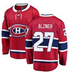 Men's Montreal Canadiens #27 Karl Alzner Authentic Red Home Fanatics Branded Breakaway NHL Jersey