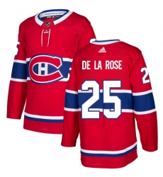 Youth Adidas Montreal Canadiens #25 Jacob de la Rose Authentic Red Home NHL Jersey