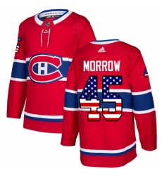 Men's Adidas Montreal Canadiens #45 Joe Morrow Authentic Red USA Flag Fashion NHL Jersey