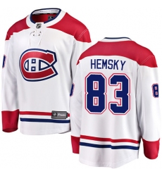 Youth Montreal Canadiens #83 Ales Hemsky Authentic White Away Fanatics Branded Breakaway NHL Jersey