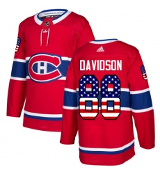 Men's Adidas Montreal Canadiens #88 Brandon Davidson Authentic Red USA Flag Fashion NHL Jersey