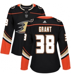 Women's Adidas Anaheim Ducks #38 Derek Grant Premier Black Home NHL Jersey