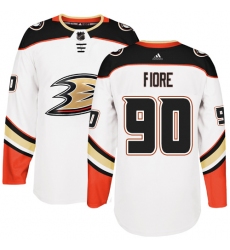 Men's Adidas Anaheim Ducks #90 Giovanni Fiore Authentic White Away NHL Jersey