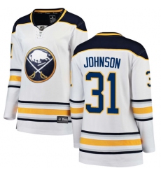 Women's Buffalo Sabres #31 Chad Johnson Fanatics Branded White Away Breakaway NHL Jersey