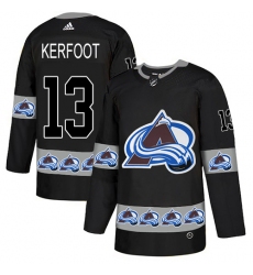 Men's Adidas Colorado Avalanche #13 Alexander Kerfoot Authentic Black Team Logo Fashion NHL Jersey