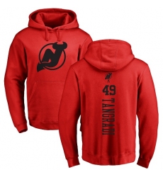 NHL Adidas New Jersey Devils #49 Eric Tangradi Red One Color Backer Pullover Hoodie